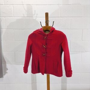 Red Kids Jacket with Toggle Buttons